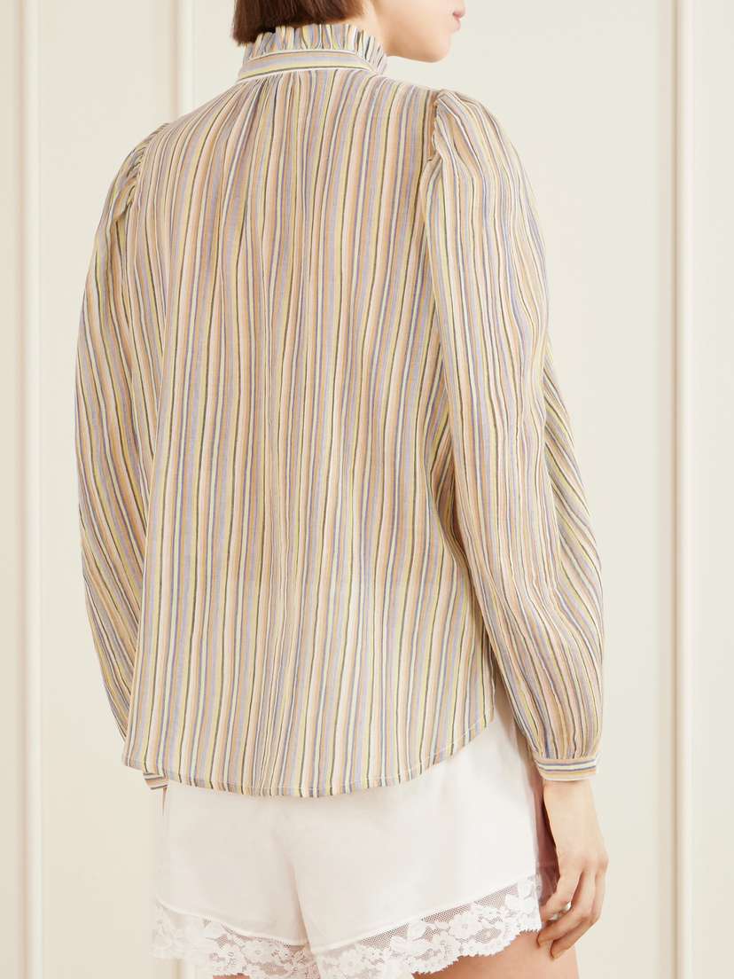 ALIX OF BOHEMIA Annabel Sandlilt Striped Cotton-voile Blouse | Thumbnail 4