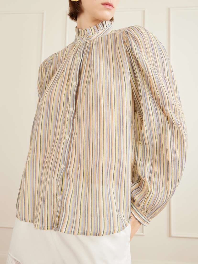 ALIX OF BOHEMIA Annabel Sandlilt Striped Cotton-voile Blouse | Thumbnail 5