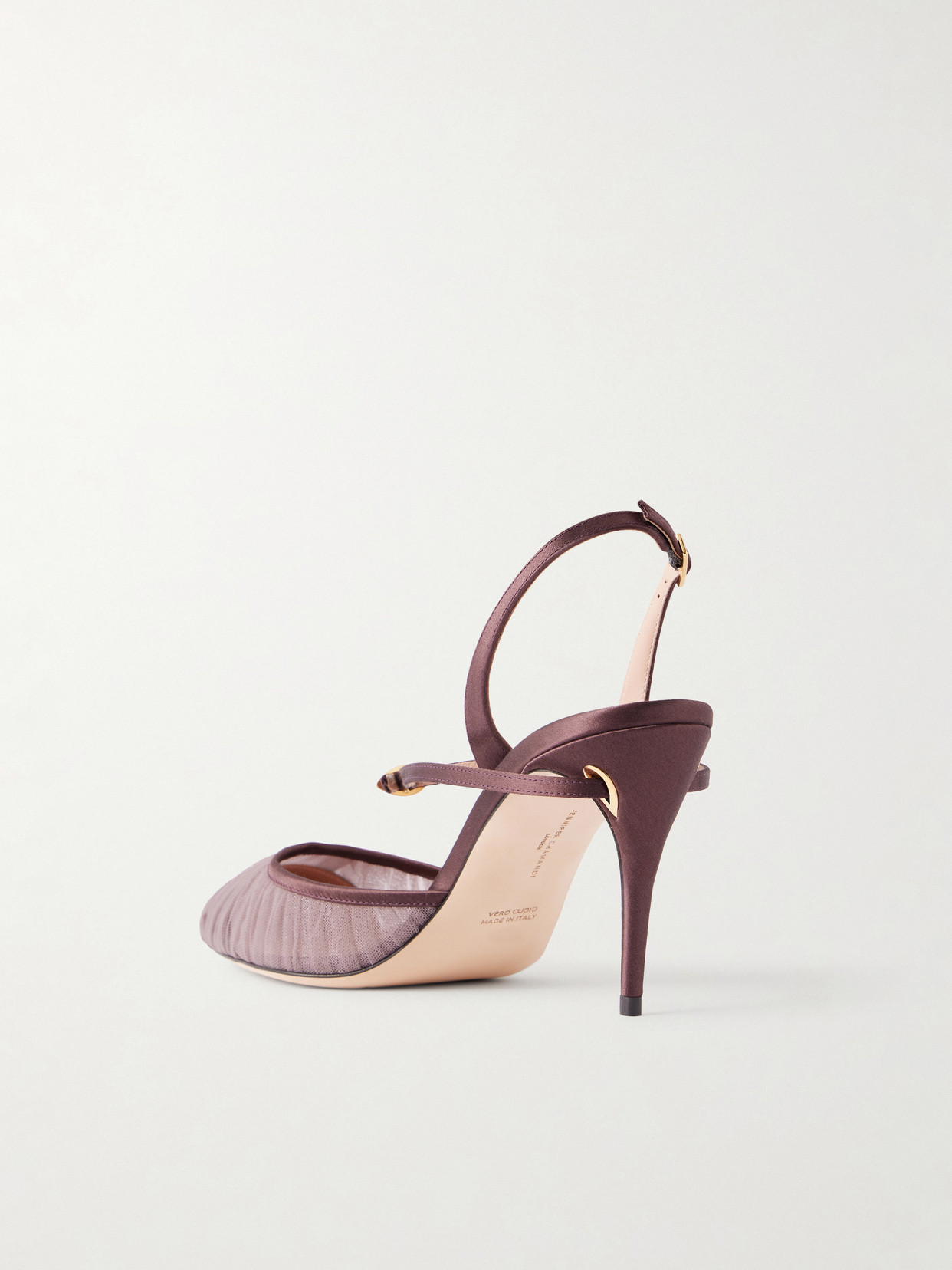 Vittorio 85 Satin-Trimmed Tulle Slingback