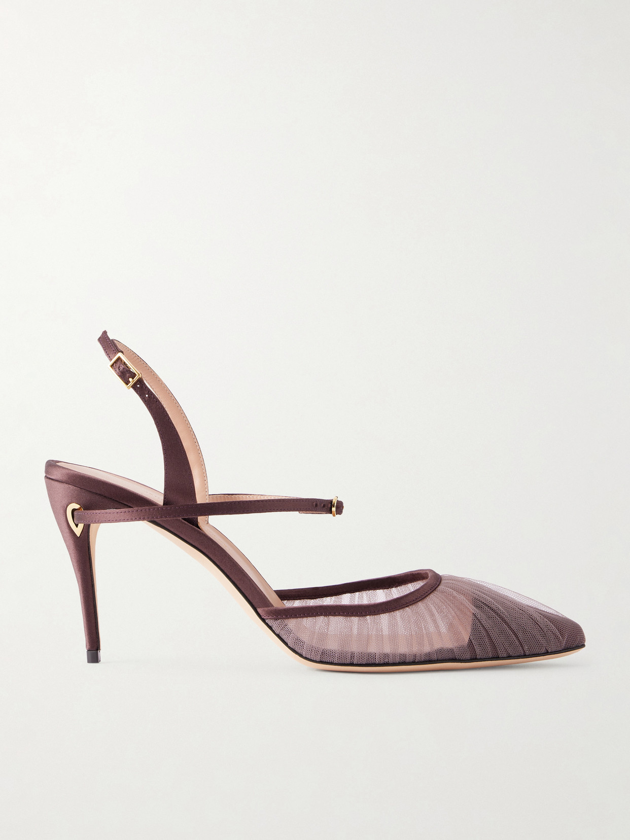 Jennifer Chamandi Vittorio 85 Satin-trimmed Tulle Slingback Pumps In Multi