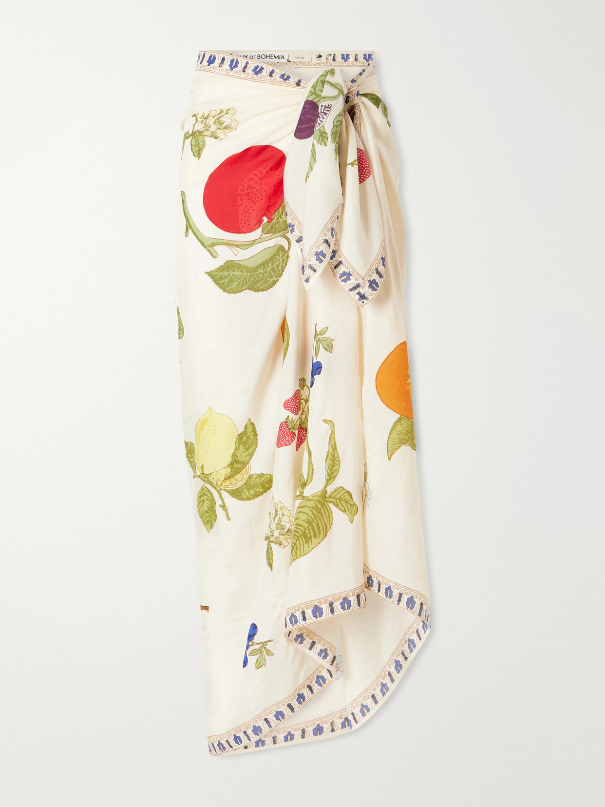 Alix Of Bohemia Soraya Printed Silk Pareo In Neutral