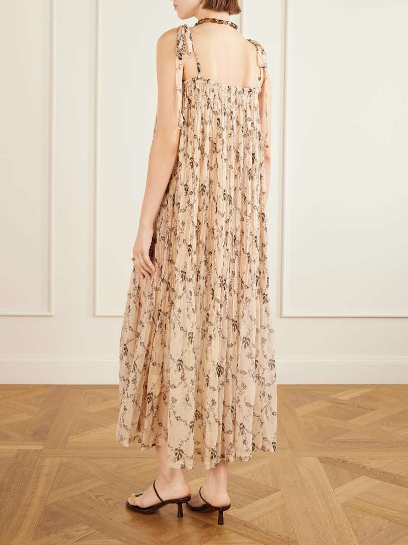 ALIX OF BOHEMIA Emrys Shadow Floral-print Gathered Midi Dress | Thumbnail 3
