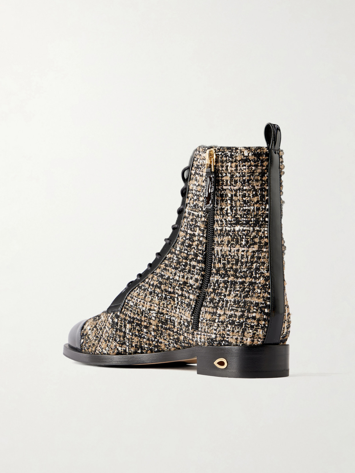 Brando 20 Leather-Trimmed Tweed Ankle Boots