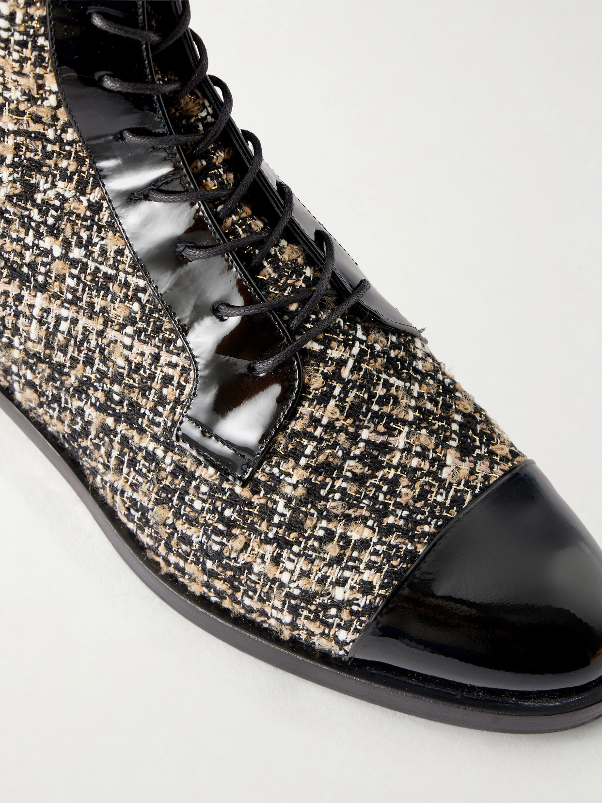 Brando 20 Leather-Trimmed Tweed Ankle Boots