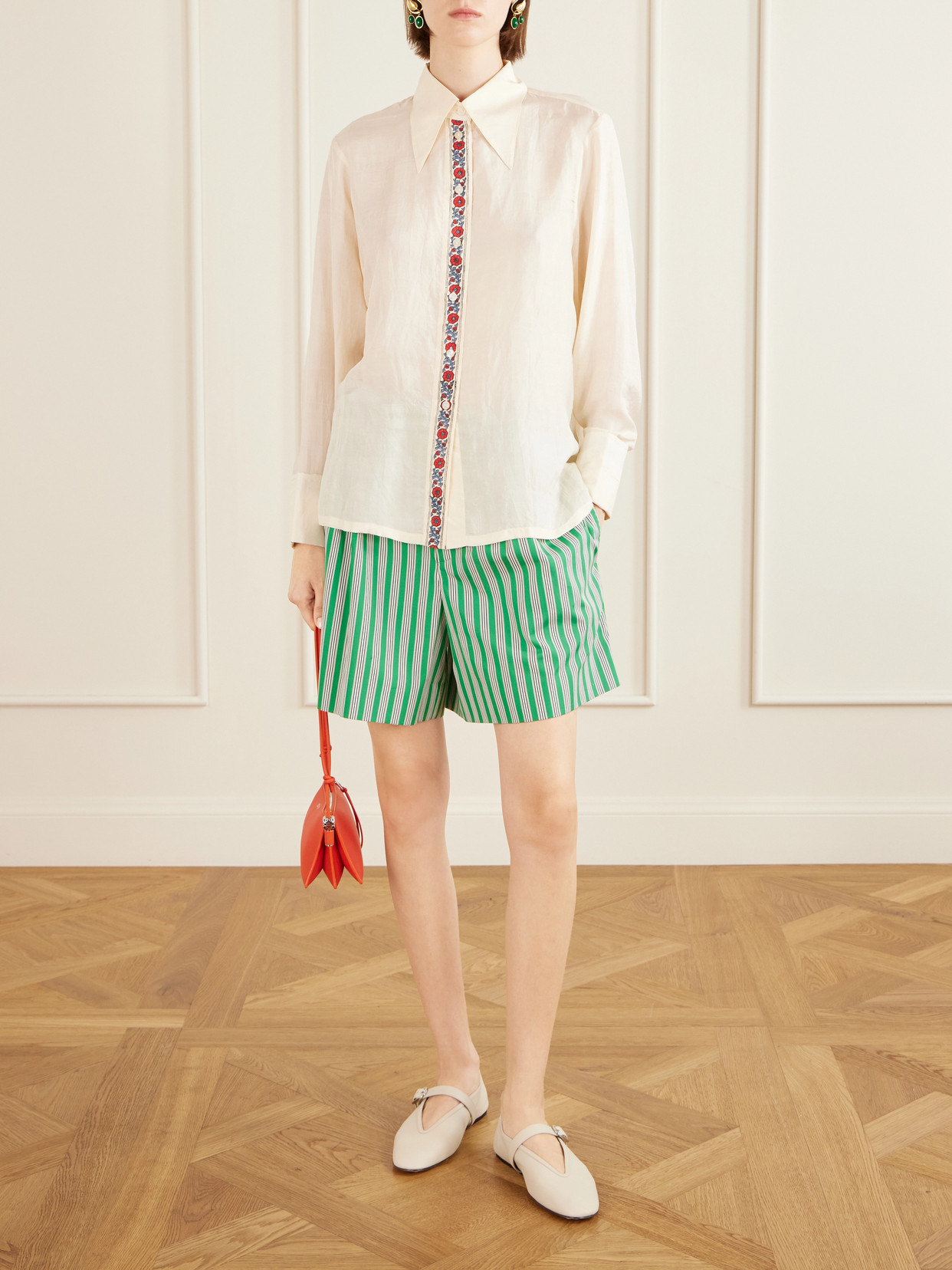 Dana Floral-Print Silk-Satin Shirt
