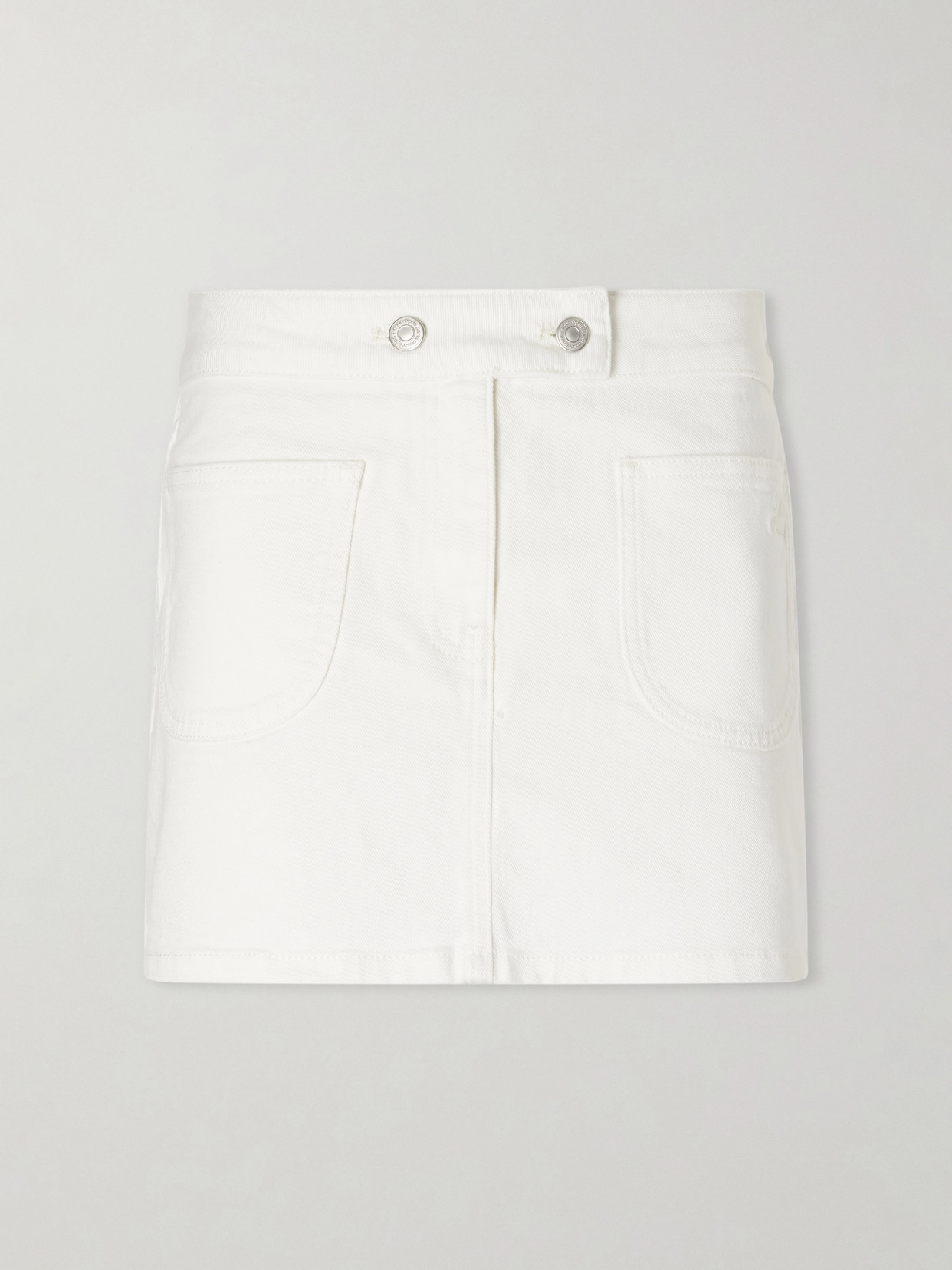 Courrèges Denim Mini Skirt In White