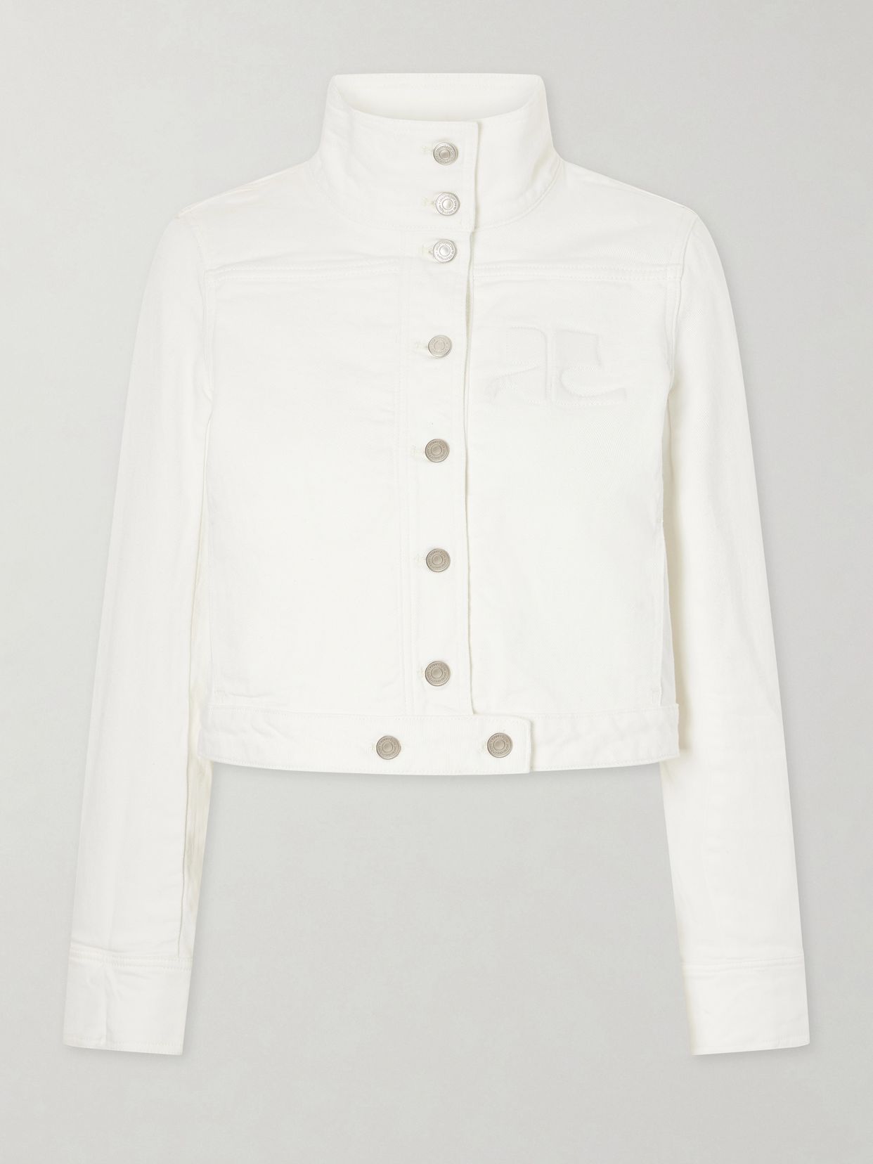 Reedition cropped logo-embroidered denim jacket