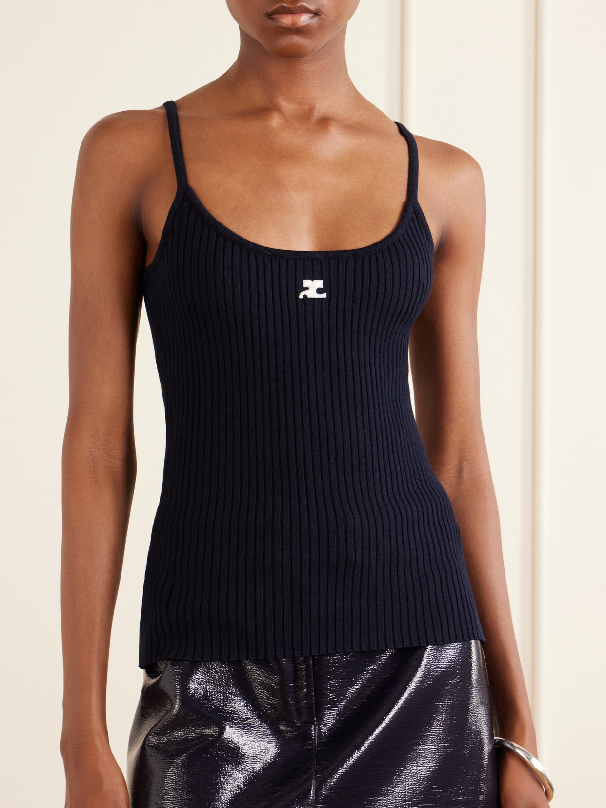 Reediton Logo-Appliquéd Ribbed-Knit Tank
