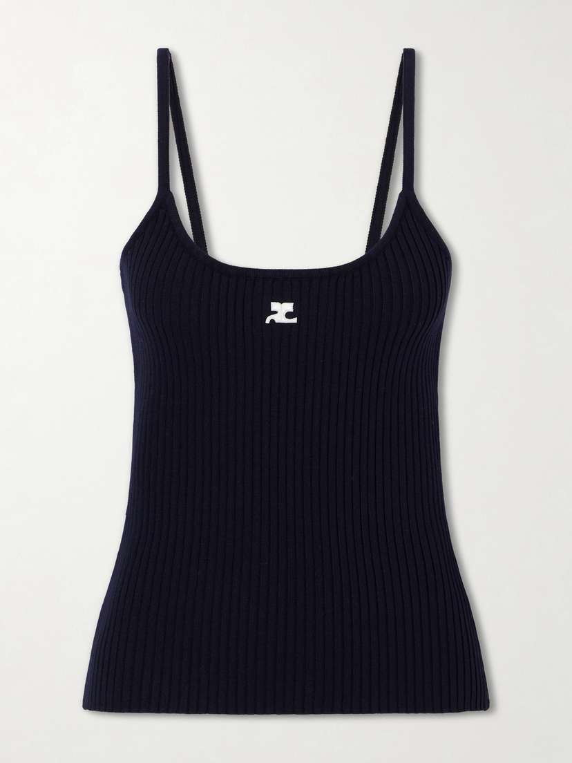 Courreges Reediton Logo-appliquéd Ribbed-knit Tank | Thumbnail 6 Courreges Reediton Logo-appliquéd Ribbed-knit Tank | Thumbnail 6
