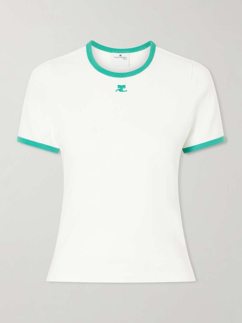 Courreges Logo-embroidered Cotton-jersey T-shirt | Thumbnail 6 Courreges Logo-embroidered Cotton-jersey T-shirt | Thumbnail 6