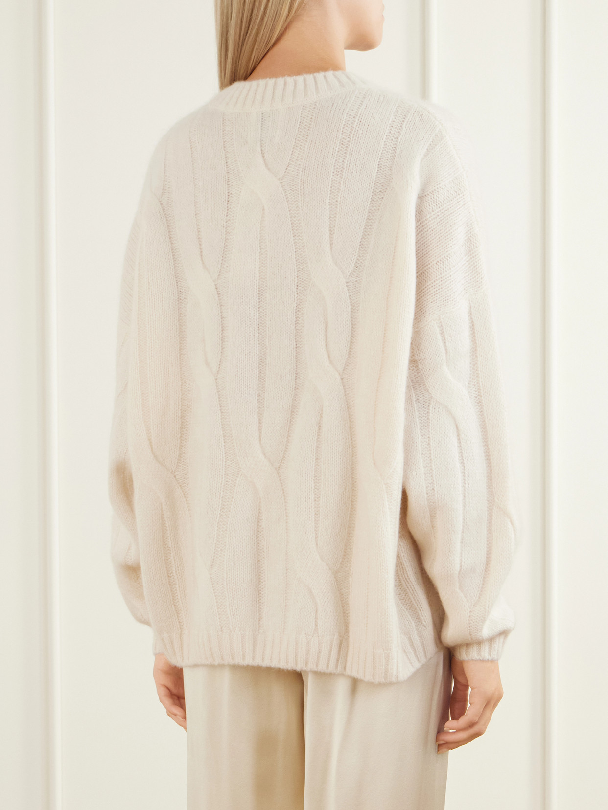 Cable-Knit Cashmere And Silk-Blend Sweater