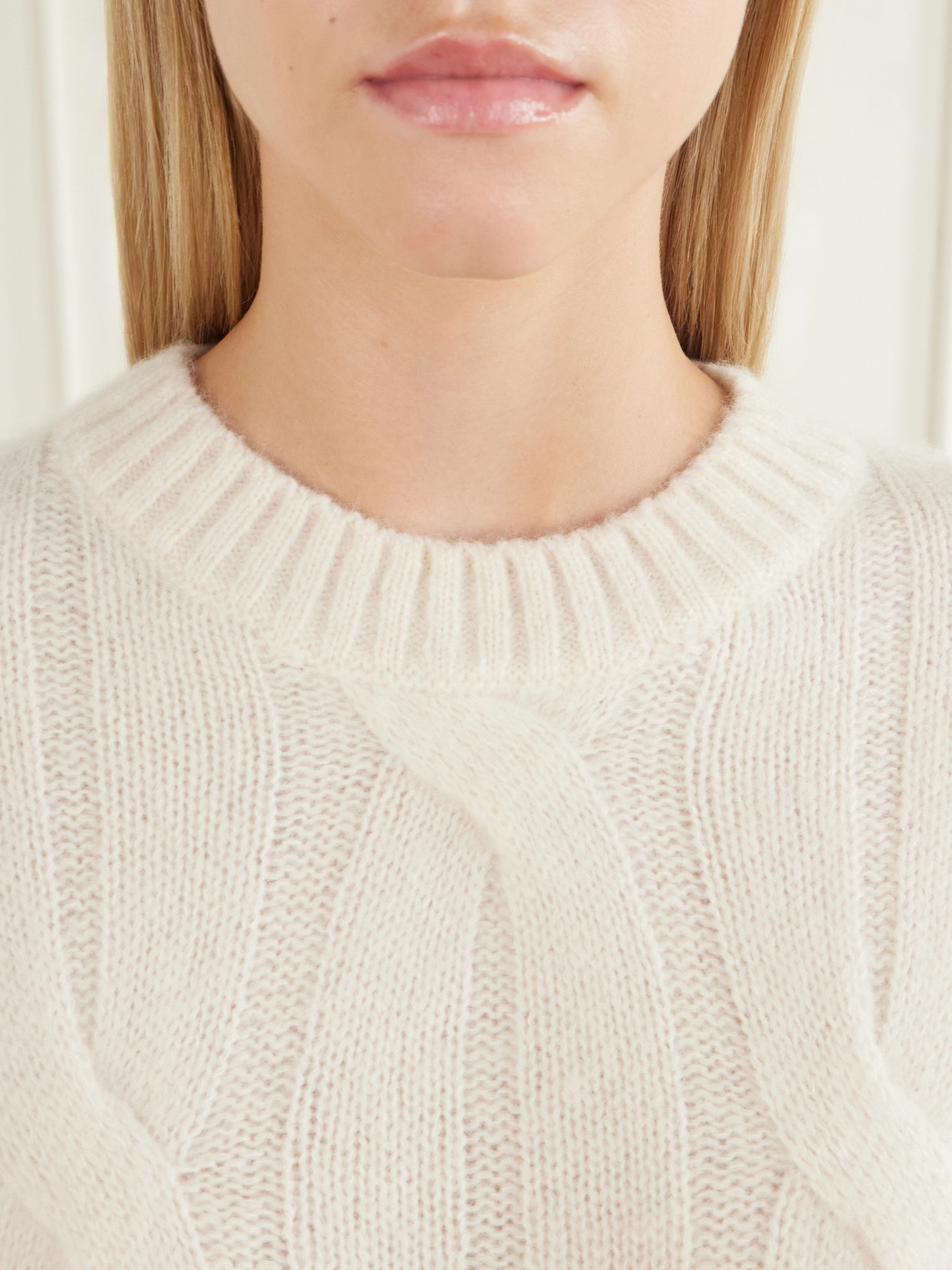 Cable-Knit Cashmere And Silk-Blend Sweater