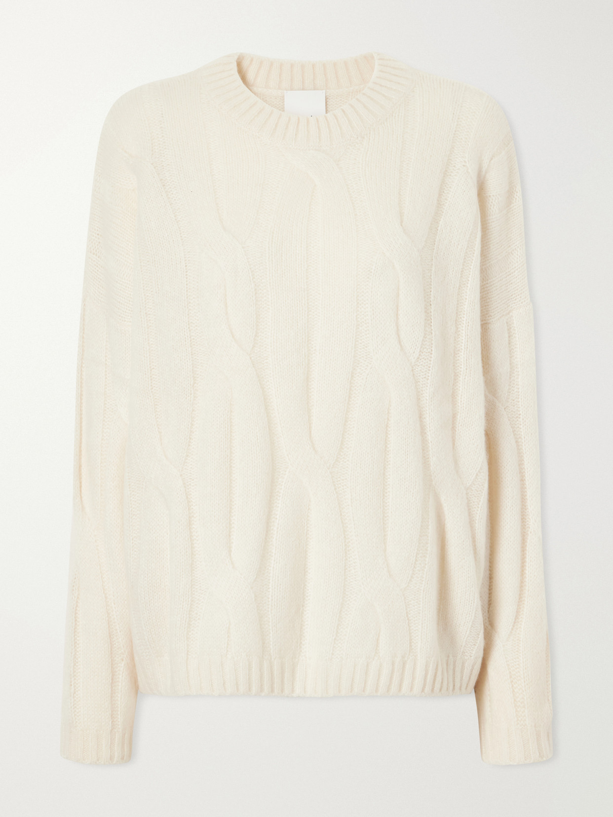 Allude Cable-knit Cashmere And Silk-blend Sweater In Neutrals