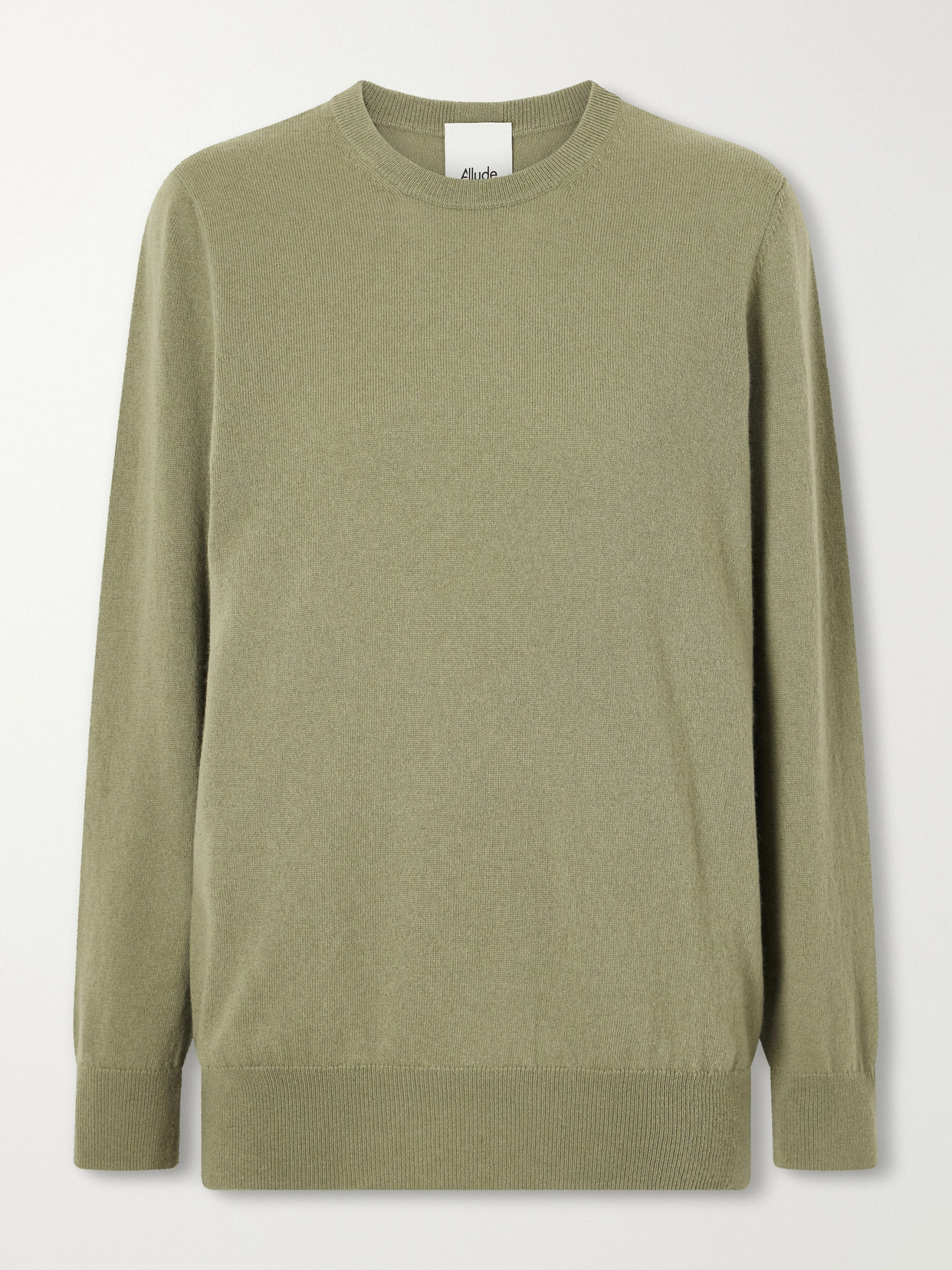 Allude Wool And Cashmere-blend Sweater In Green