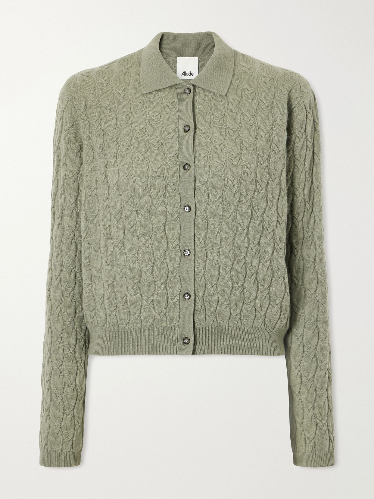 cable knit cashmere cardigan