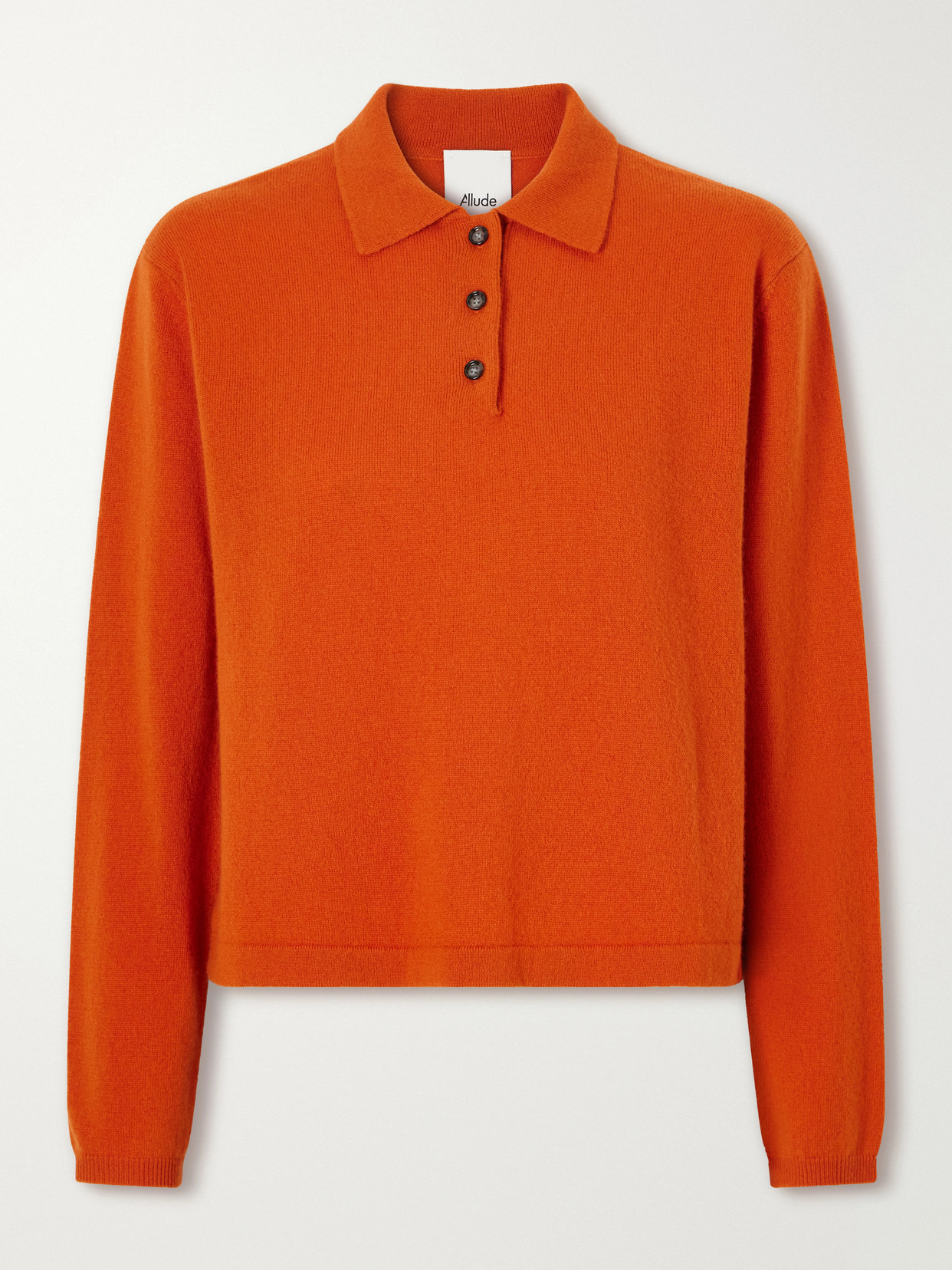 Allude Cashmere Polo Sweater In Orange