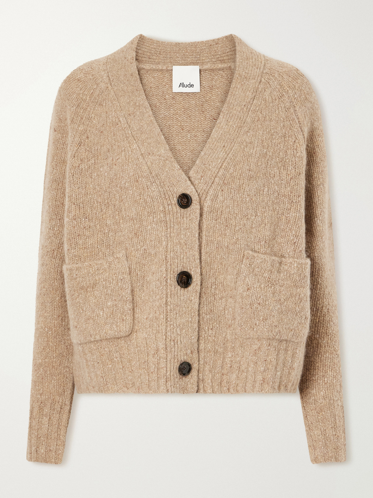 Allude V-neck Cashmere Cardigan In Brown