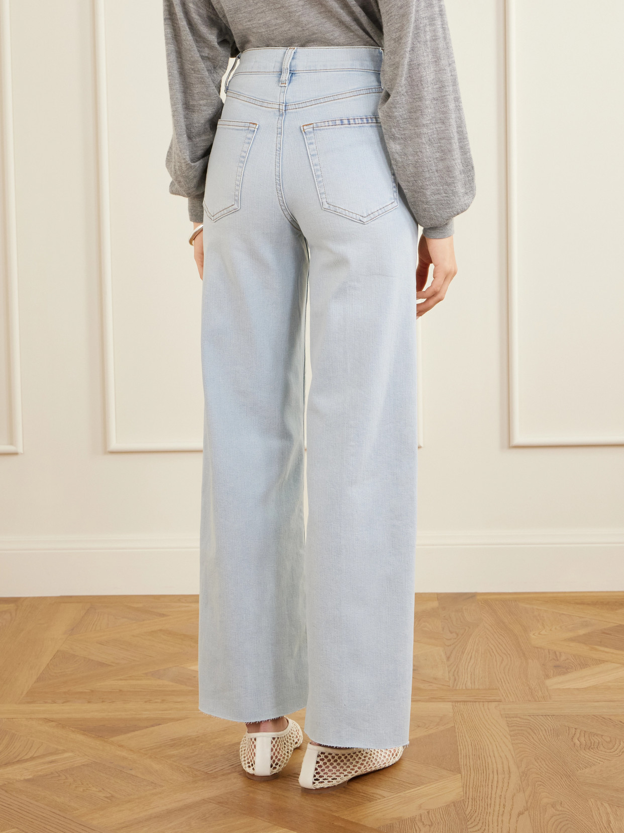 Frame Le Slim Palazzo High-rise Wide-leg Jeans In Blue