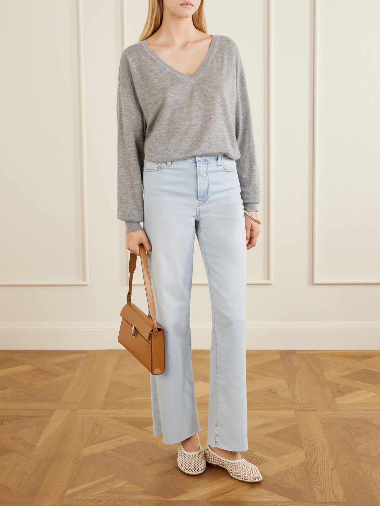 Frame Le Slim Palazzo High-rise Wide-leg Jeans In Blue