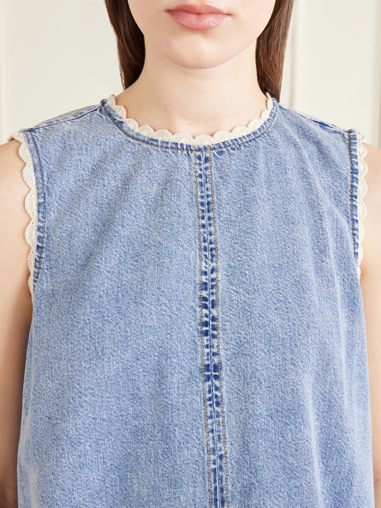 Crochet Tide Organic Cotton-Blend Mini Dress