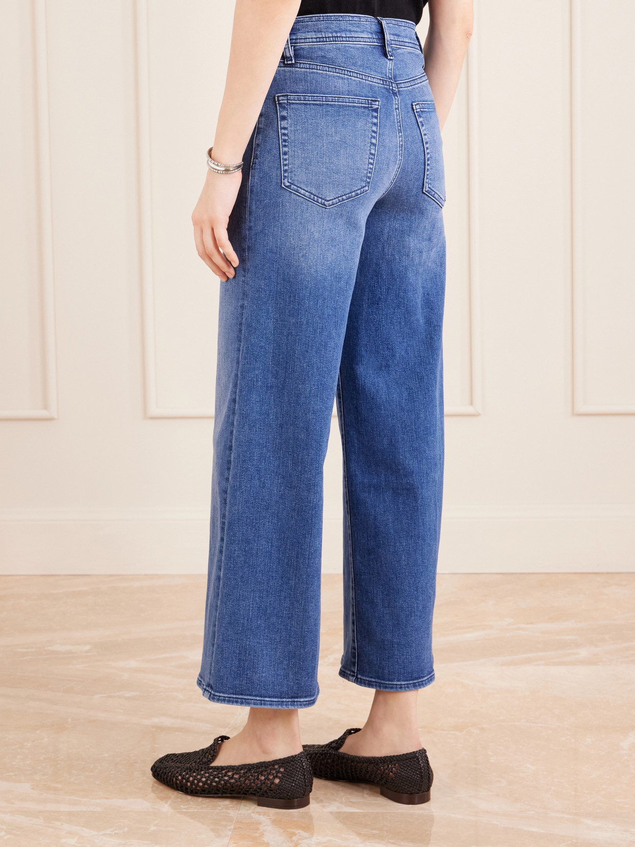 Le Slim Palazzo Crop High-Rise Wide- Leg