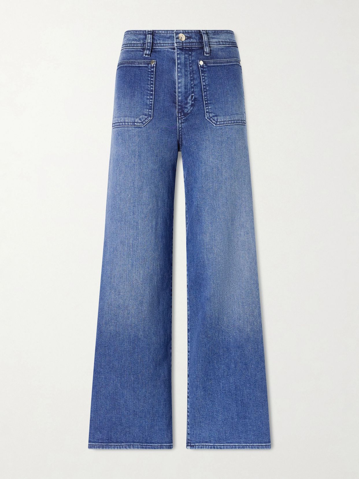 le slim palazzo crop high rise wide leg jeans