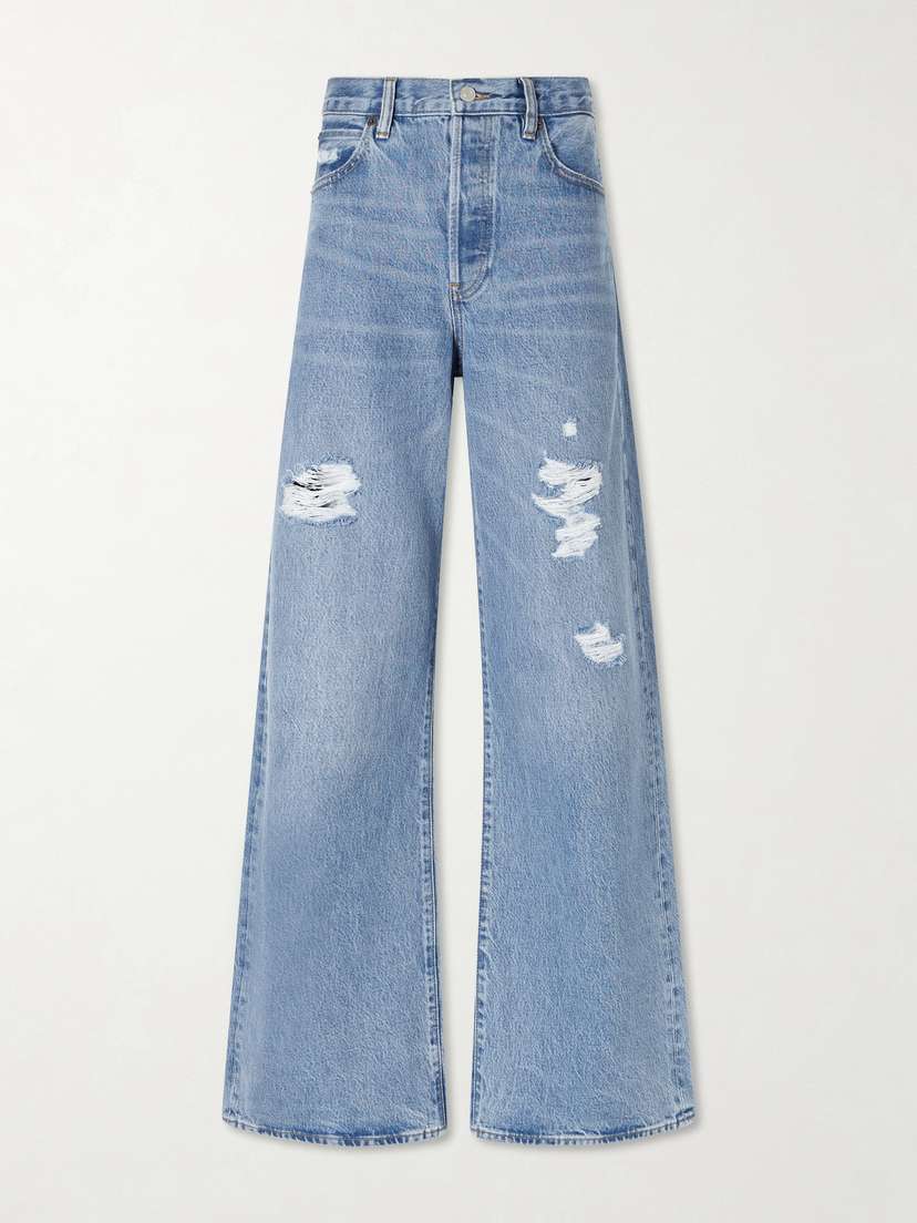 Frame The Loose Distressed Mid-rise Straight-leg Jeans