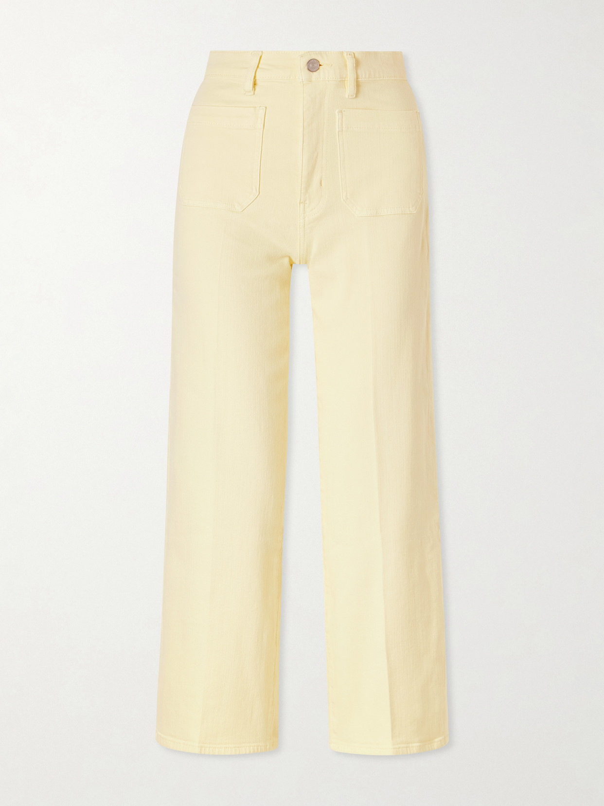 Frame Anchor Cotton-blend Straight-leg Pants In Yellow