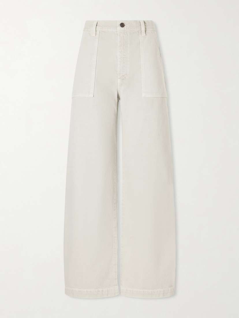 Frame The Bow Cargo High-rise Straight-leg Cotton Pants