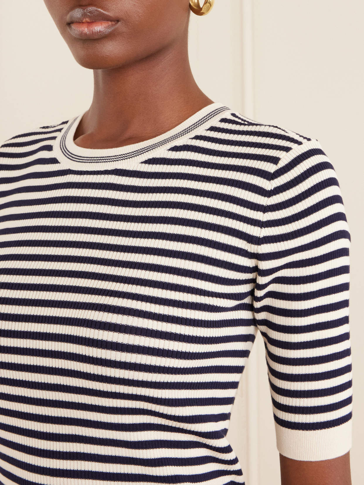 Frame Striped Cotton-blend T-shirt In Multi