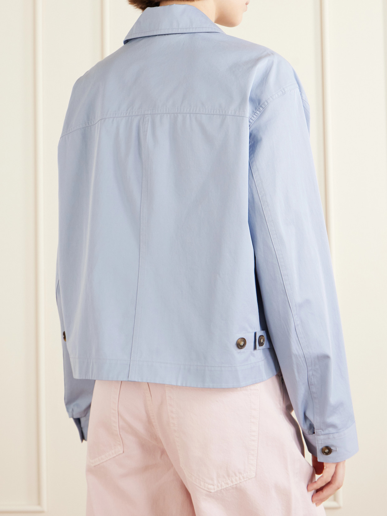 Frame The Utility Cotton-poplin Jacket In Blue