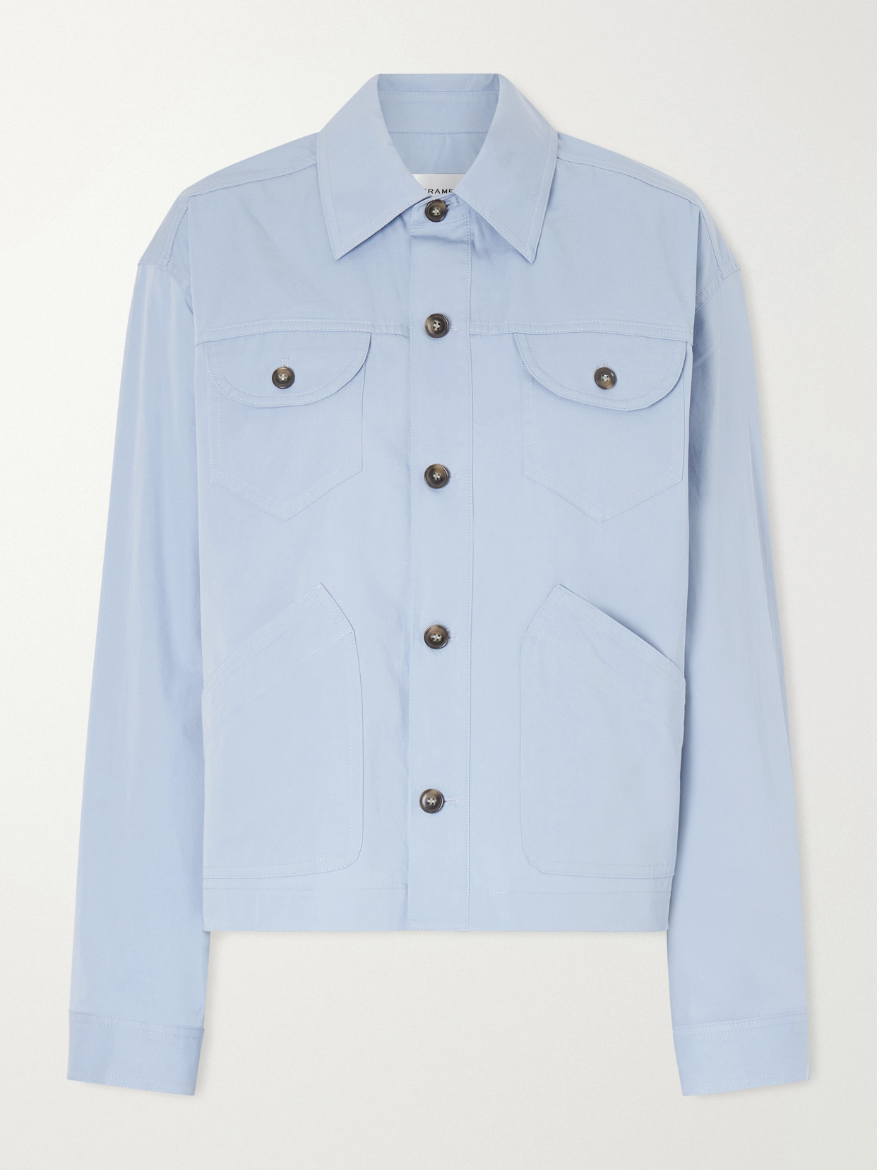 Frame The Utility Cotton-poplin Jacket In Blue