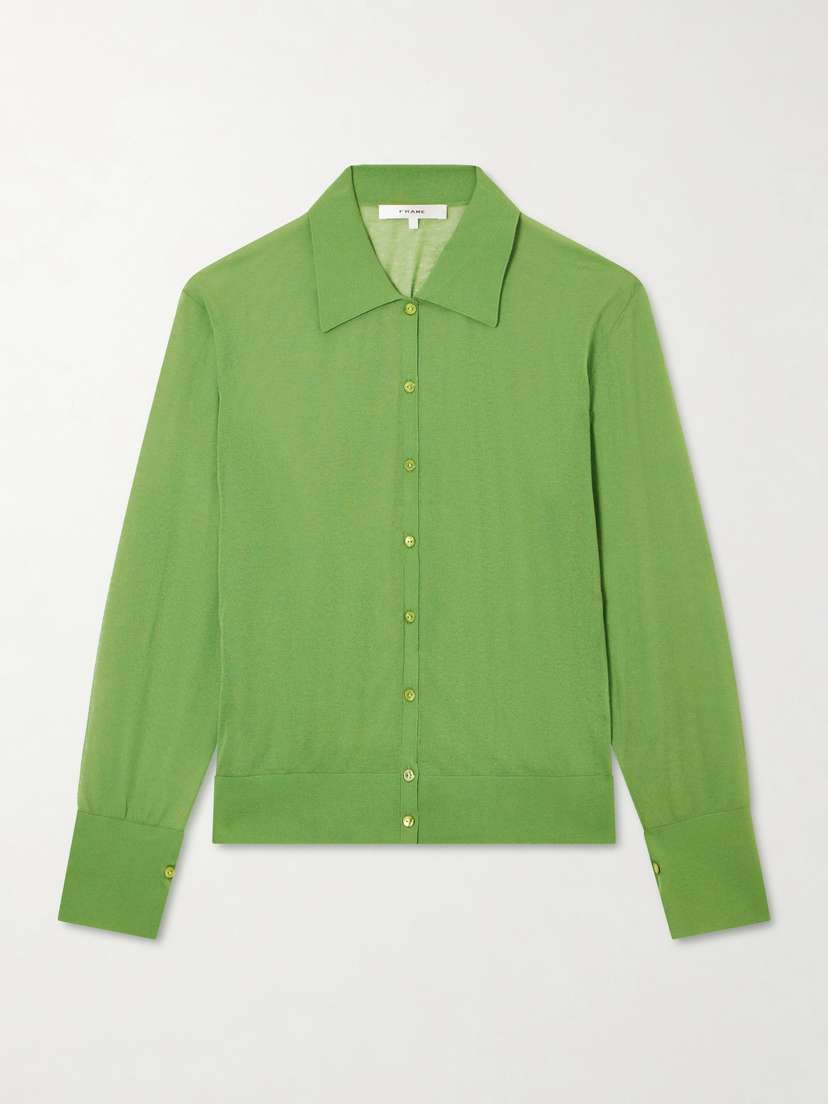 Frame The Collared Cardi Cotton-blend Cardigan | Thumbnail 6 Frame The Collared Cardi Cotton-blend Cardigan | Thumbnail 6