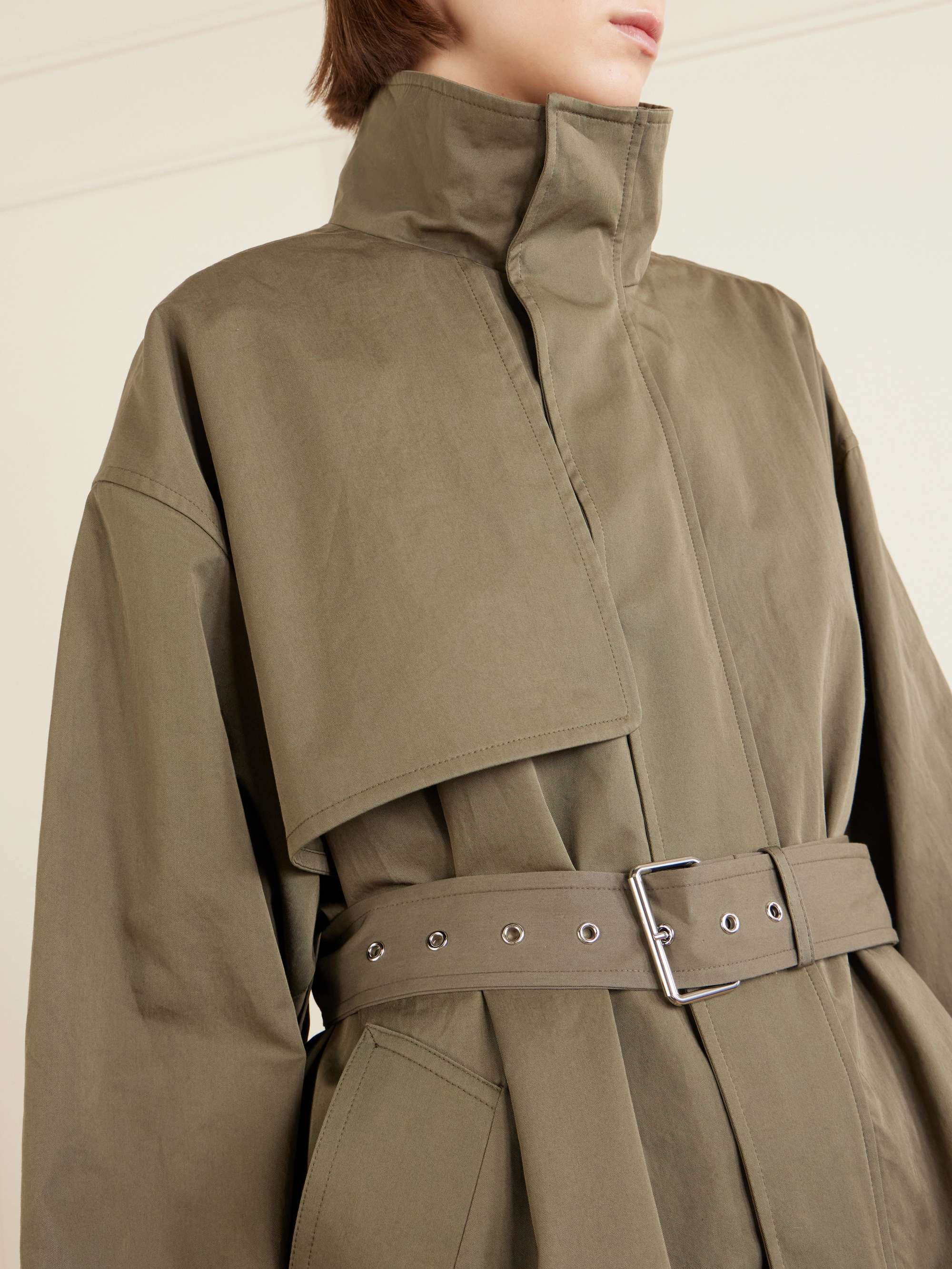 FRAME The Short Field belted cotton-twill jacket | NET-A-PORTER