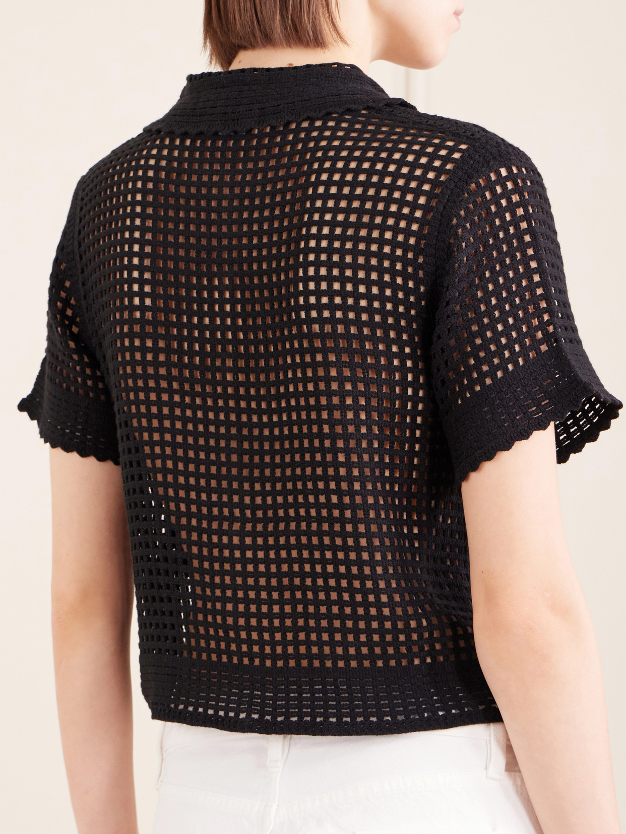 Crochet Cotton-Blend Top
