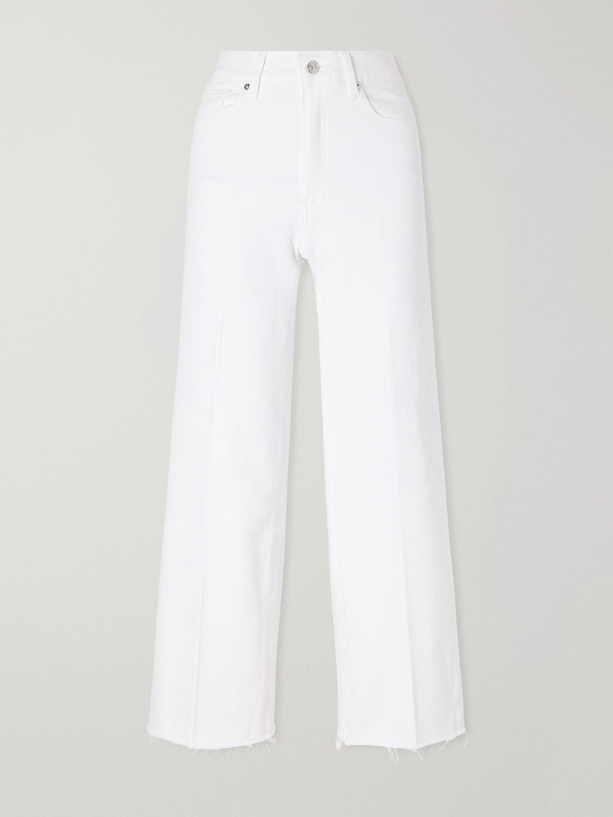 Frame High Rise Wide Frayed High-rise Wide-leg Jeans