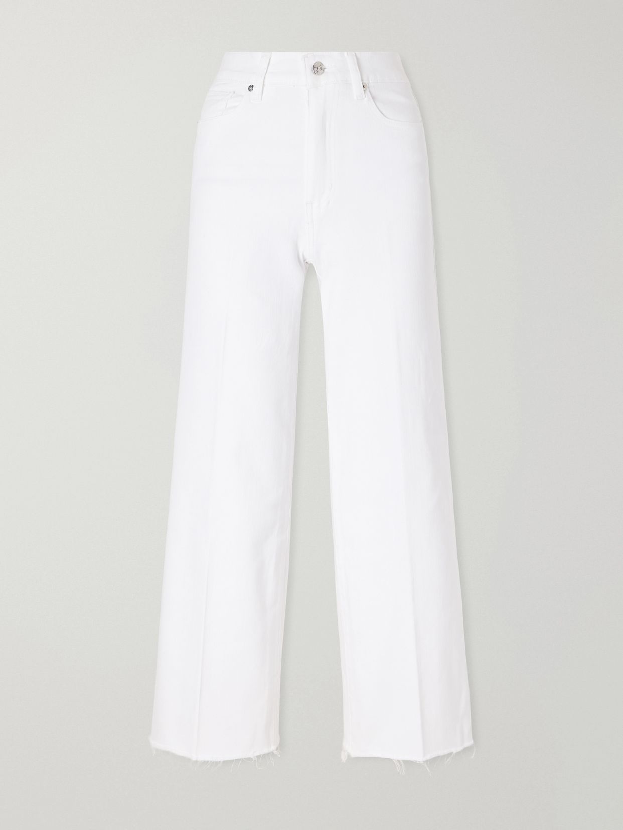 Le Slim Palazzo frayed high-rise wide-leg jeans