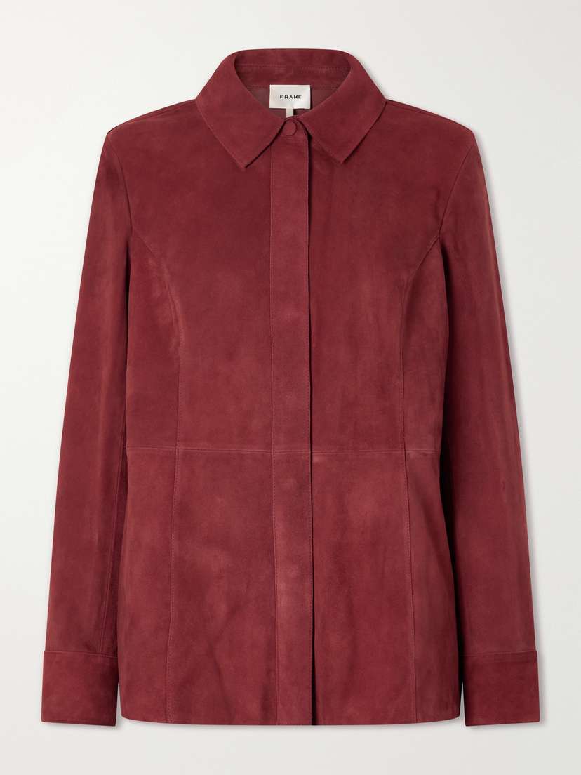 Frame Paneled Suede Shirt