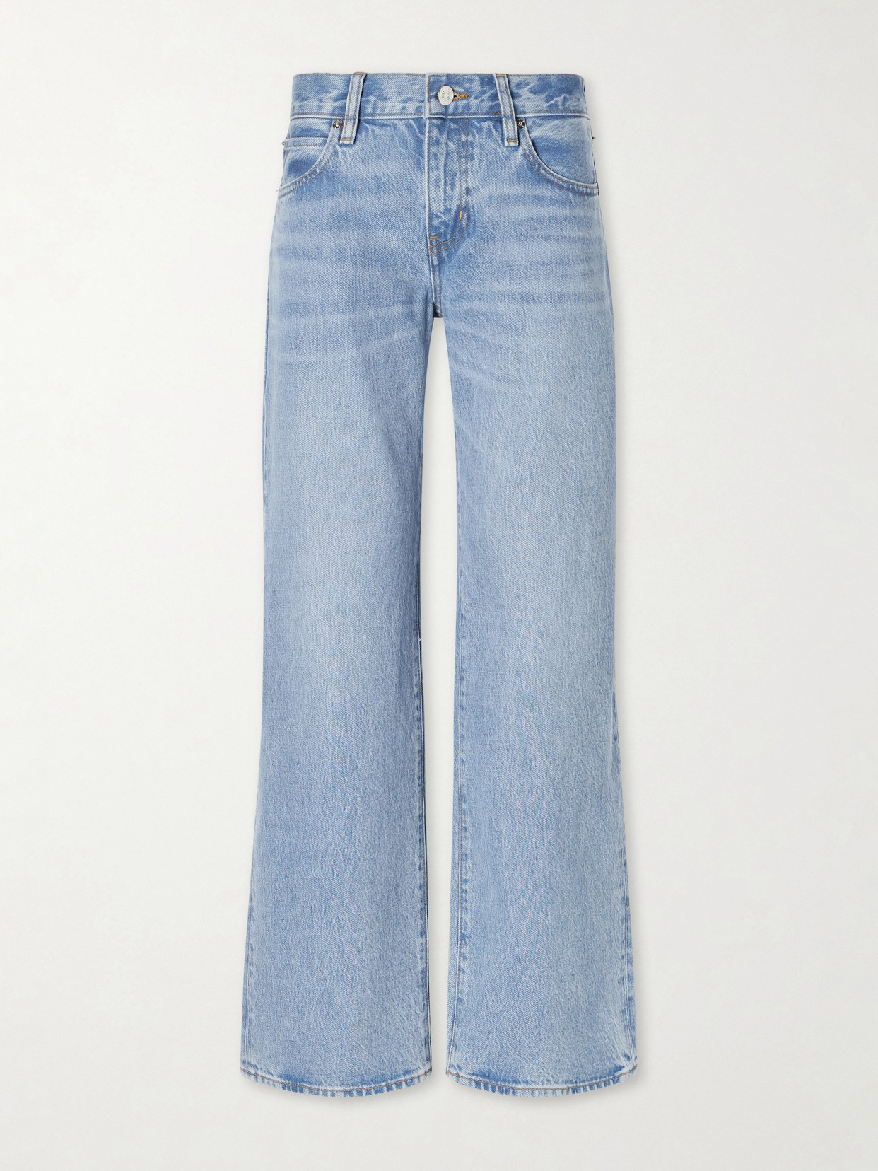Frame The Lowkey Low-rise Straight-leg Jeans In Blue