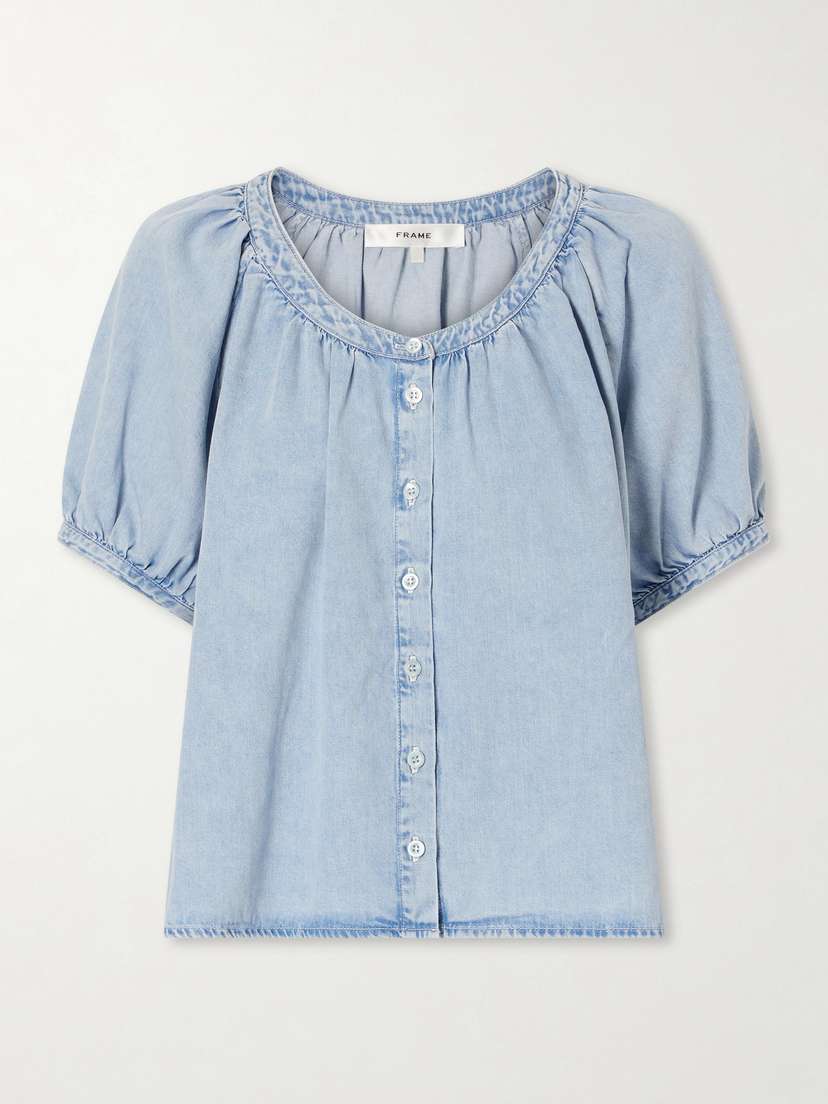 Frame The Resort Cotton And Tencel™ Lyocell-blend Chambray Blouse | Thumbnail 5 Frame The Resort Cotton And Tencel™ Lyocell-blend Chambray Blouse | Thumbnail 5