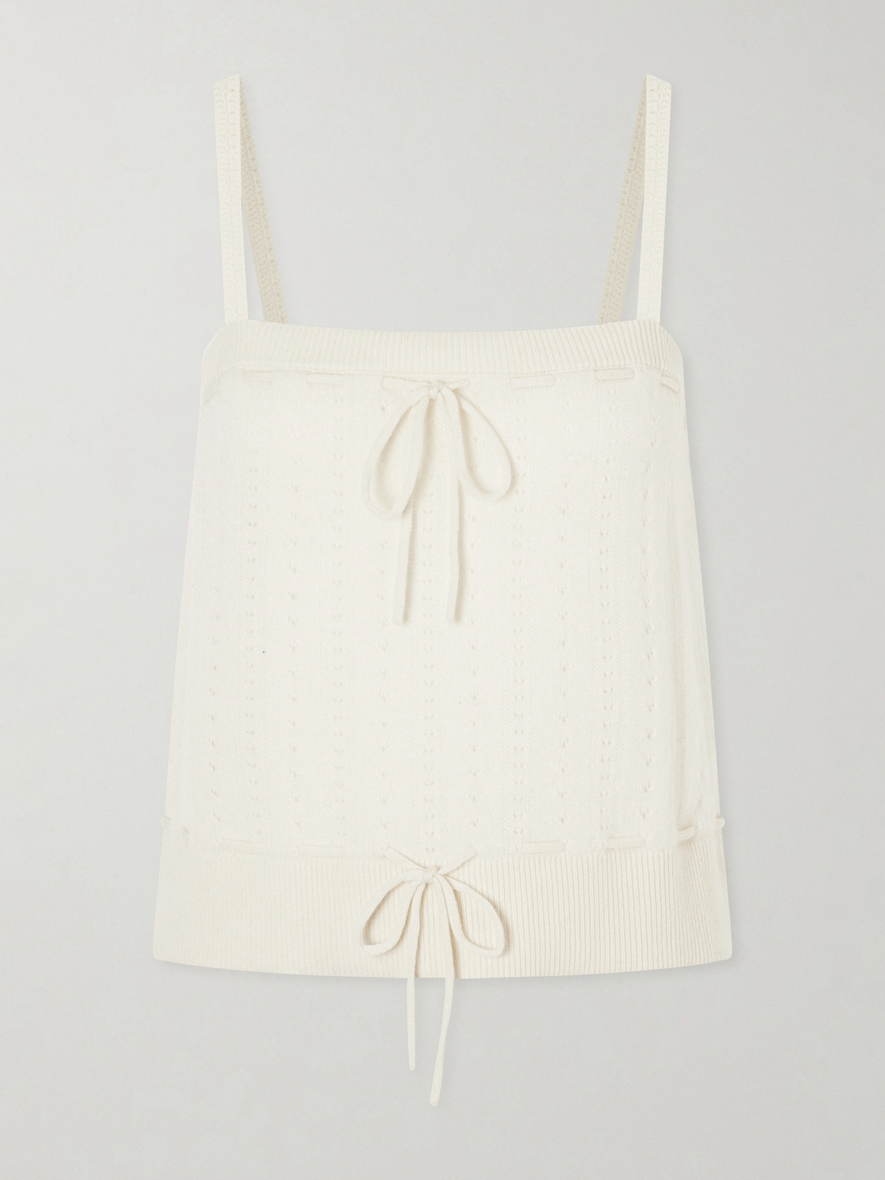 Charm Knotted Knit Cashmere Tank