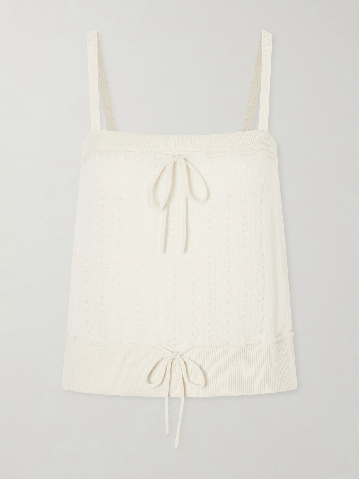 Charm knotted knit cashmere tank