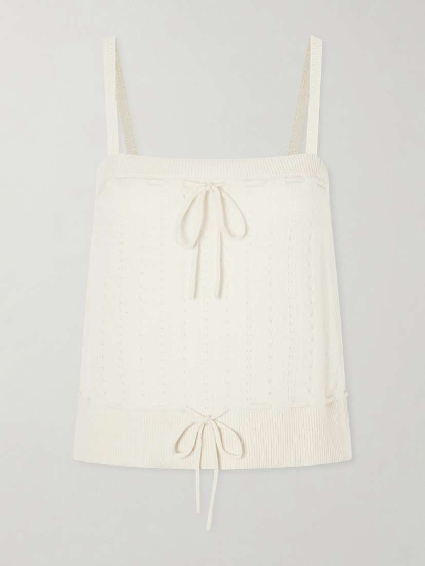 Frame Charm Knotted Knit Cashmere Tank