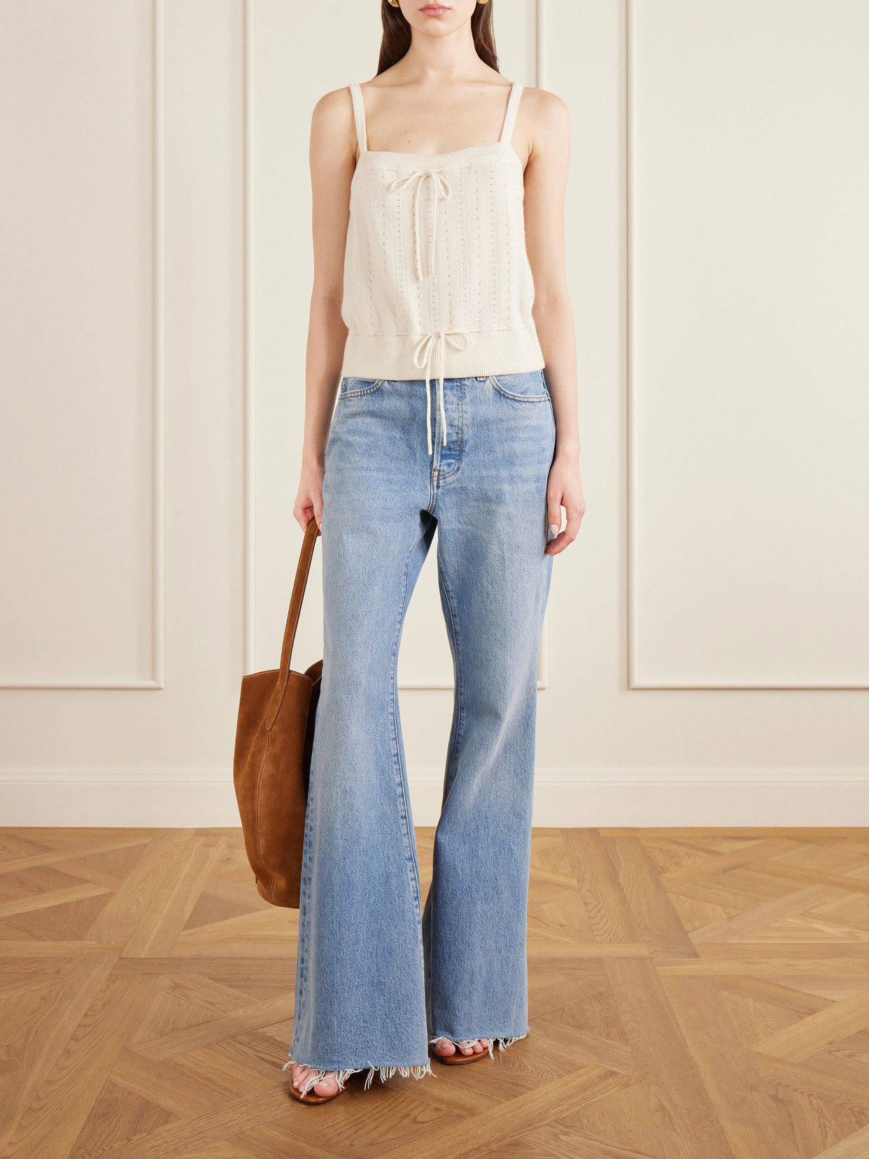 Charm Knotted Knit Cashmere Tank