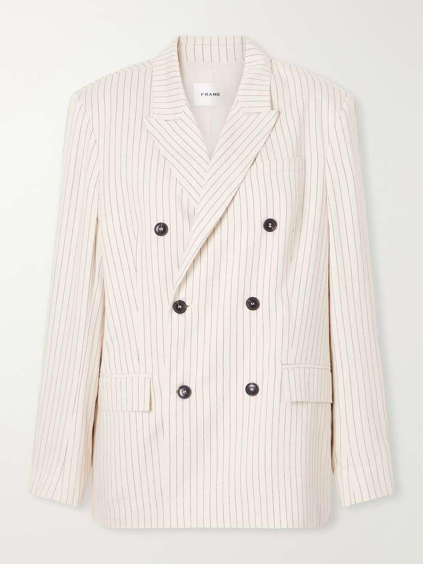 Frame The Avenue Double-breasted Striped Blazer | Thumbnail 6 Frame The Avenue Double-breasted Striped Blazer | Thumbnail 6