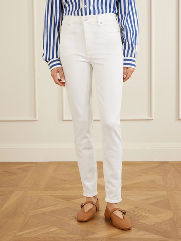 FRAME Le High Skinny high-rise skinny-leg cotton-blend jeans