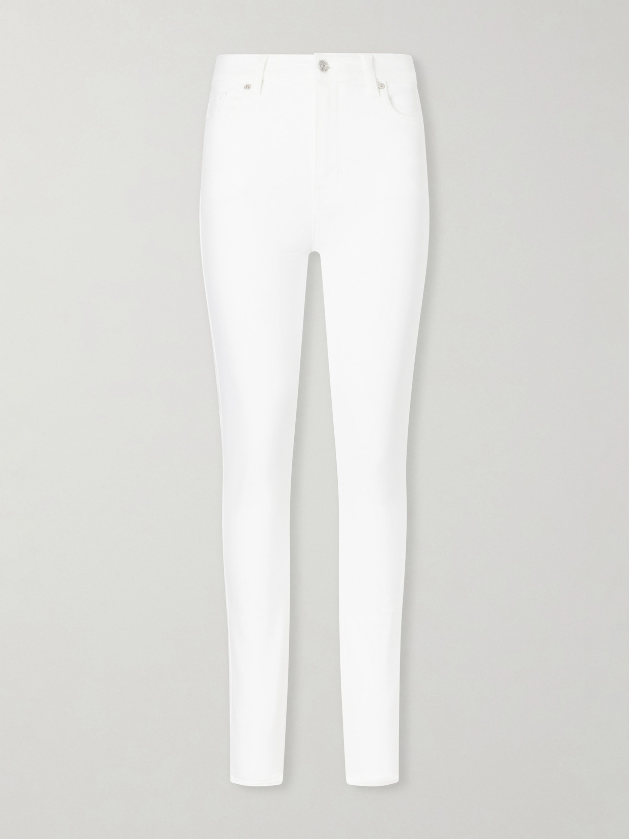 Frame Le High Skinny High-rise Skinny-leg Cotton-blend Jeans In White