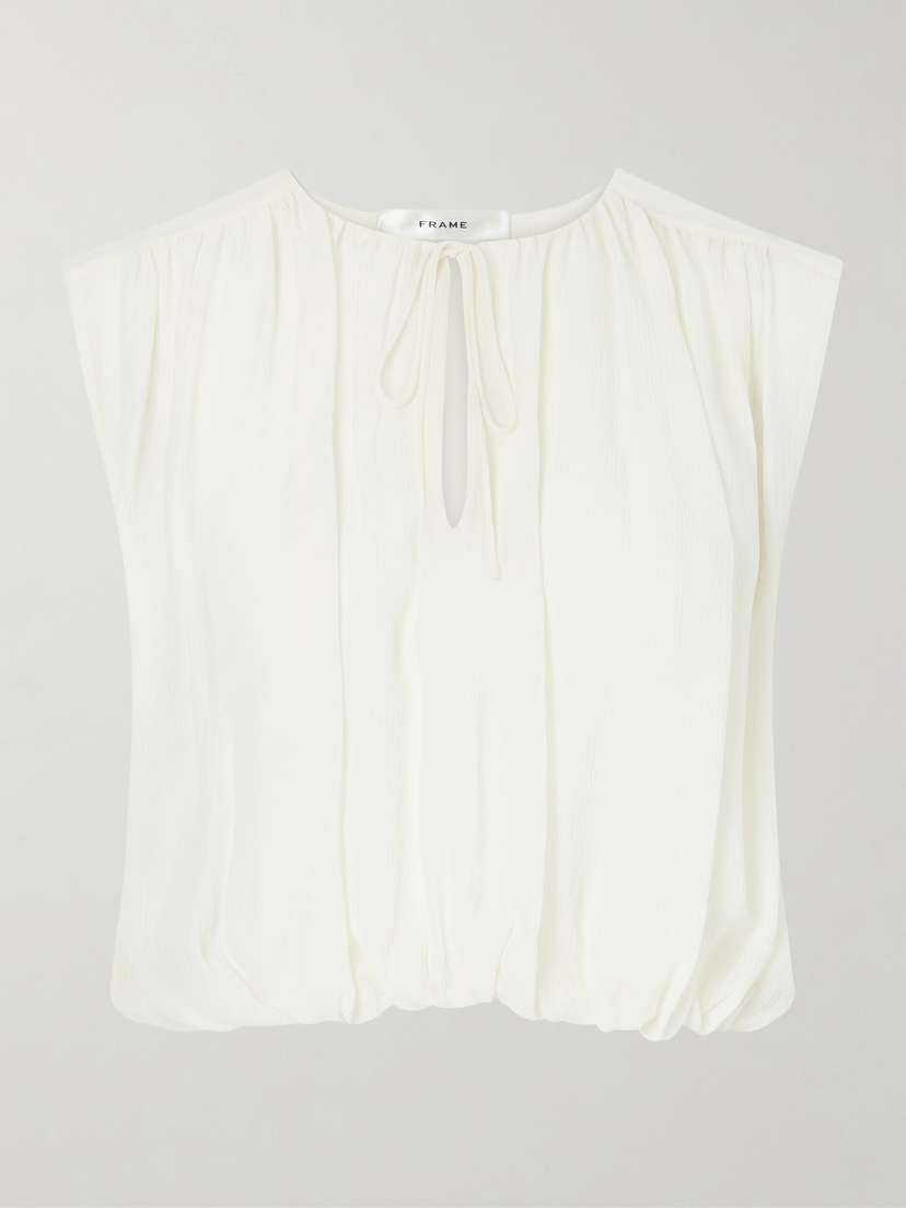 Frame Wave Cropped Silk Top | Thumbnail 6 Frame Wave Cropped Silk Top | Thumbnail 6
