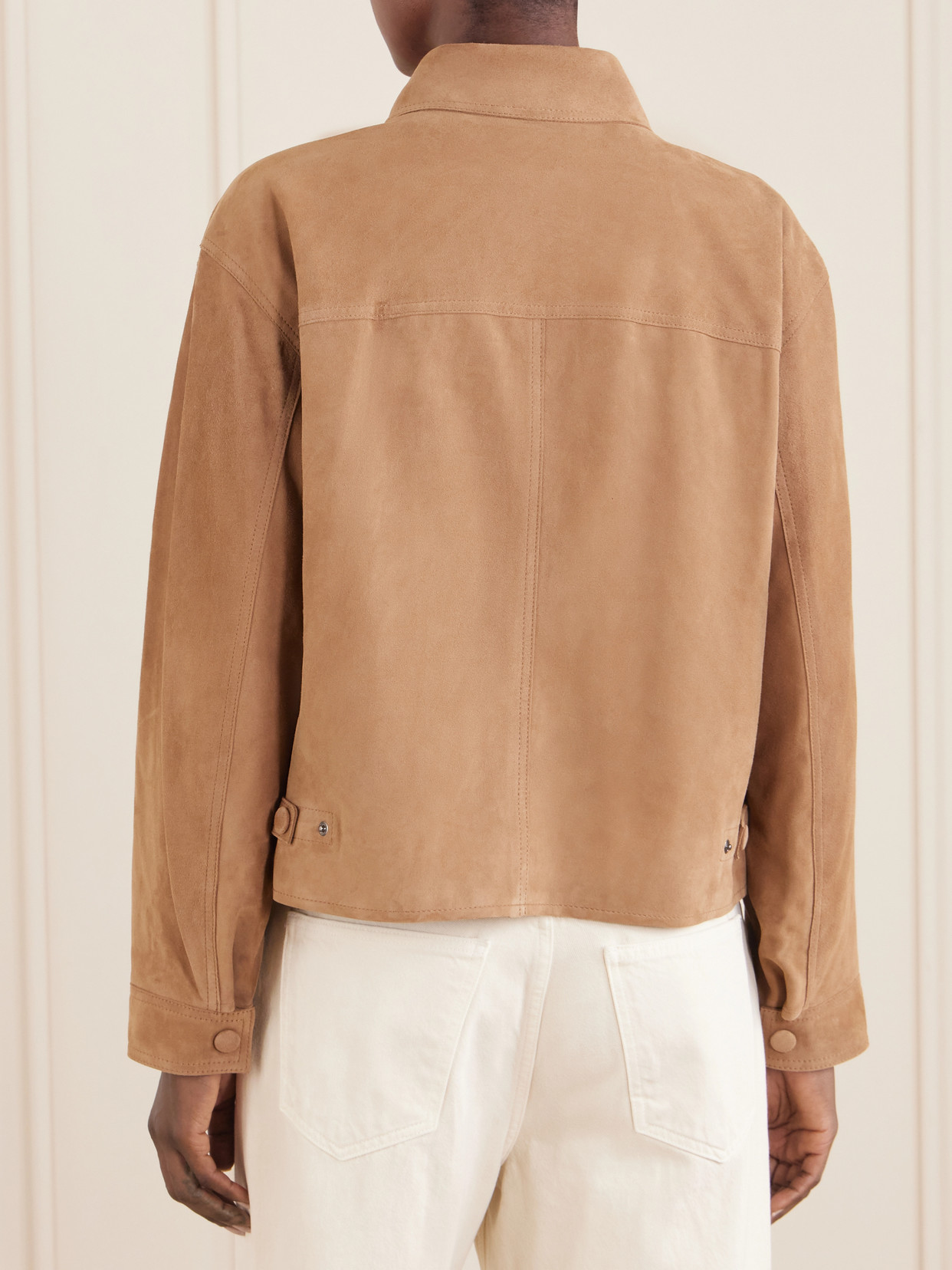 Frame Utility Suede Jacket In Neutrals