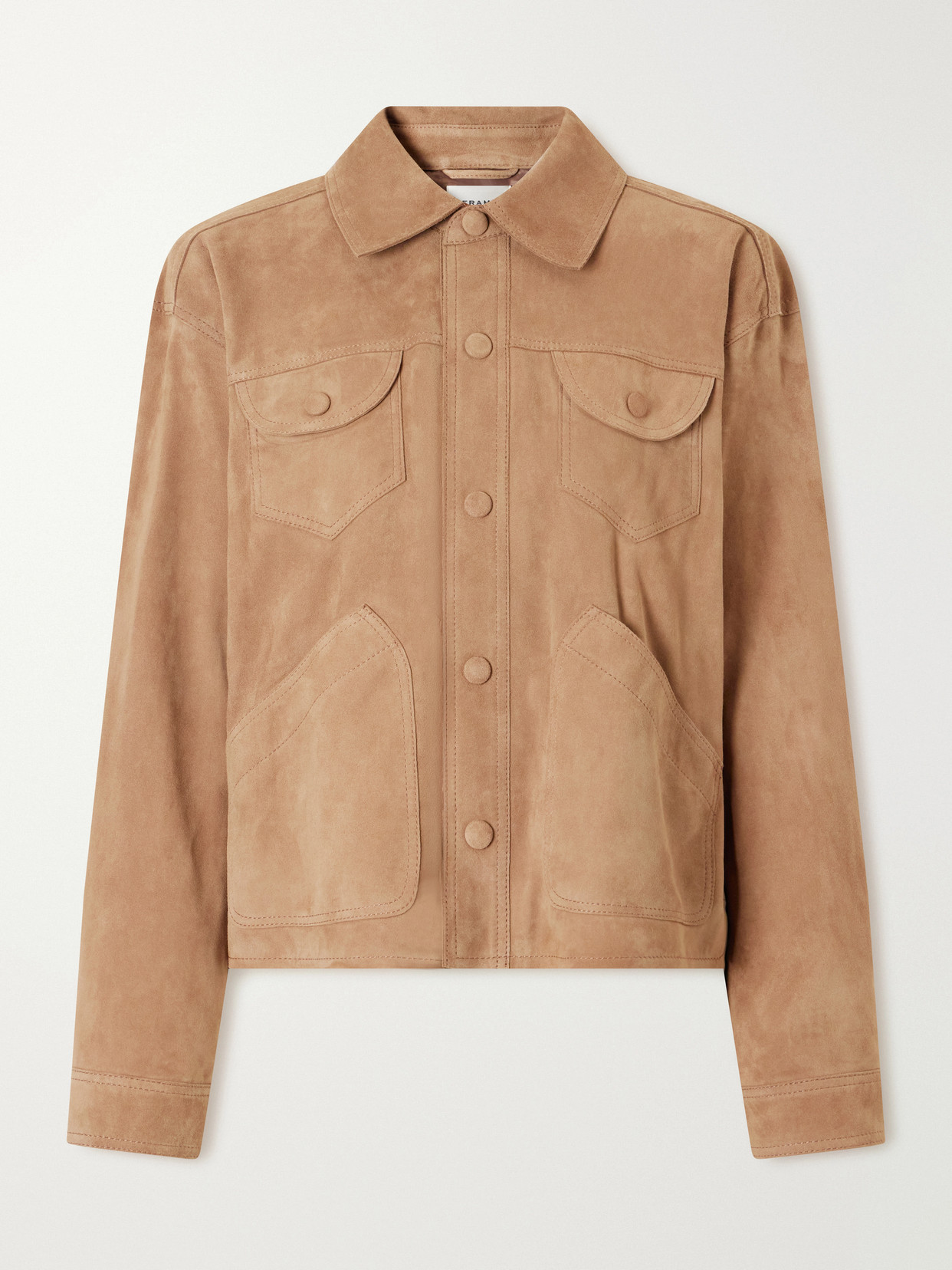 Frame Utility Suede Jacket In Neutrals
